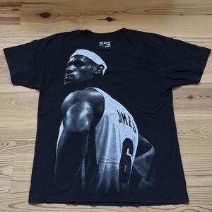Lebron James Shirt Xl The Go To Tee Cotton Black Graphic Miami Heat